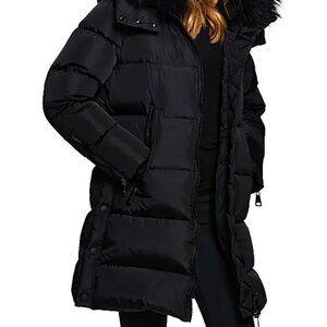 SAM. Addison Detachable hood Down Coat Black Size M